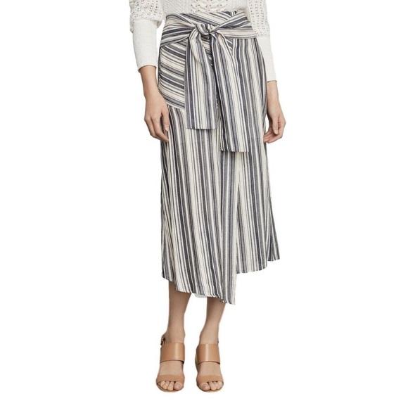 BCBGMaxAzria Dresses & Skirts - BCBG Maxazria striped asymmetrical midi skirt